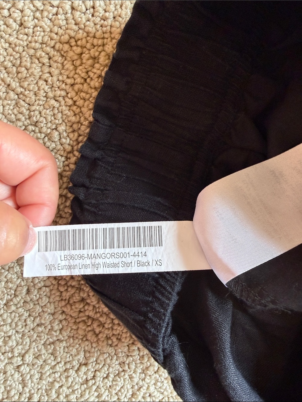 Quince 100% European Linen High Waisted Shorts Black Size XS - Picture 6 of 6